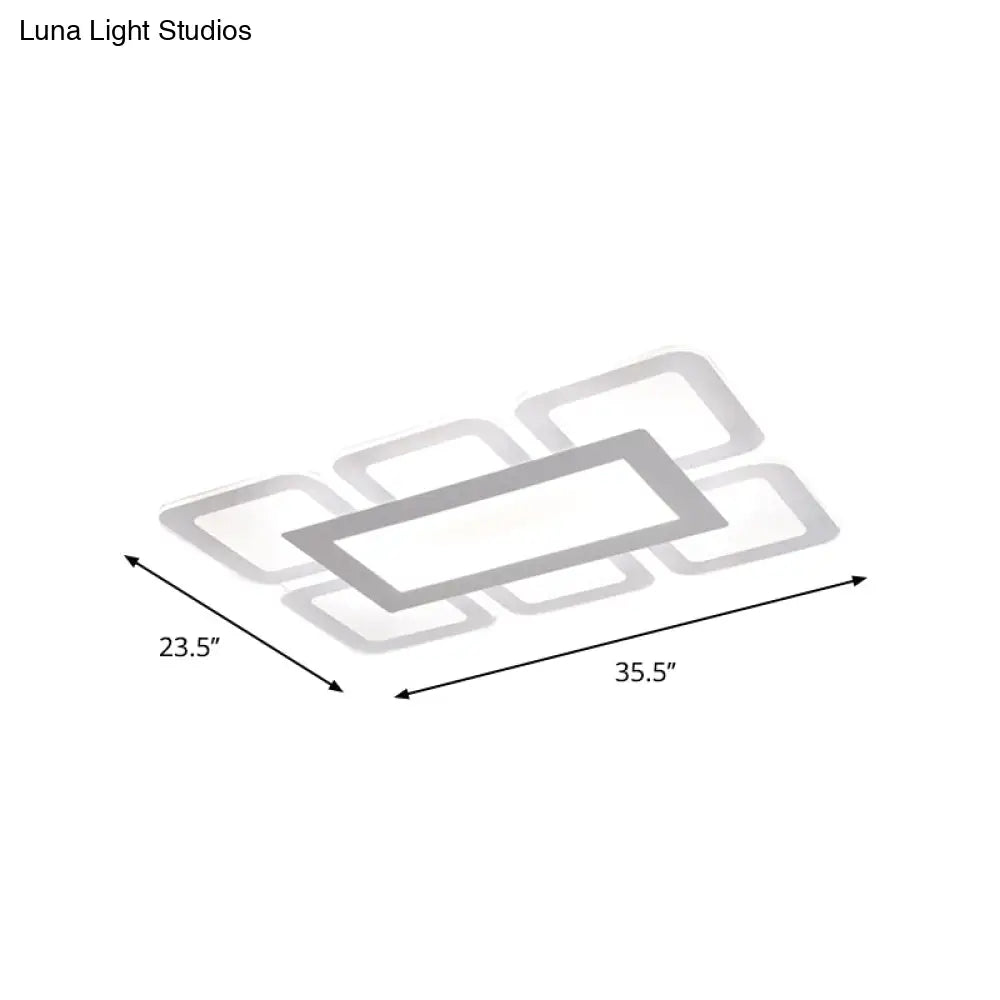 Modern Acrylic Led Flushmount Light In White - Available Various Sizes