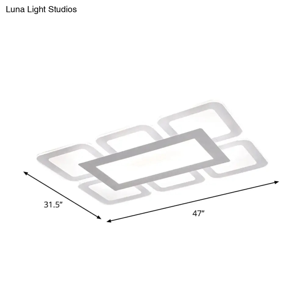 Modern Acrylic Led Flushmount Light In White - Available Various Sizes