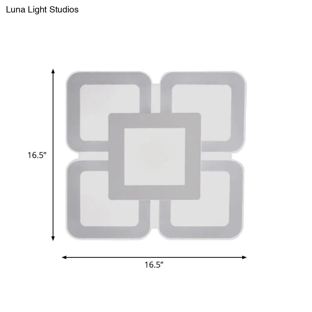 Modern Acrylic Led Flushmount Light In White - Available Various Sizes