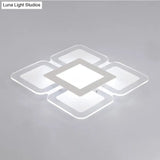 Modern Acrylic Led Flushmount Light In White - Available Various Sizes