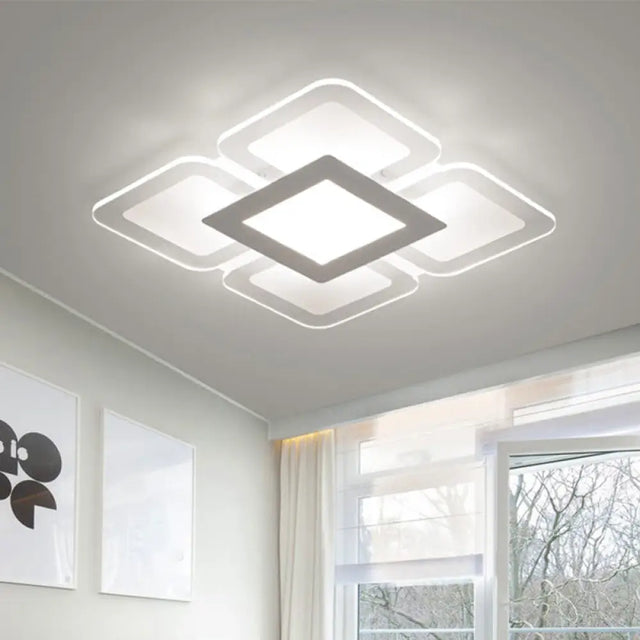 Modern Acrylic Led Flushmount Light In White - Available Various Sizes