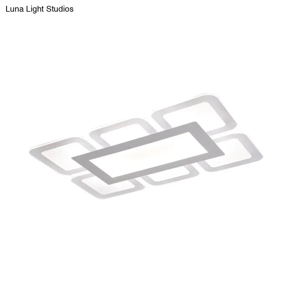 Modern Acrylic Led Flushmount Light In White - Available Various Sizes
