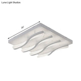 Modern Acrylic Led Flushmount Lighting - Wavy Design 21.5’/26’ Wide Ceiling Flush Light For