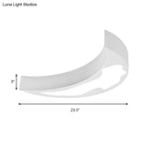 Modern Acrylic Led Moon Shade Ceiling Light For Kindergarten - 16’ Or 23.5’ Diameter White Orange