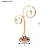 Modern Acrylic Led Night Table Lamp With Curved Design And Gold Finish - Warm/White Lighting