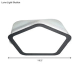 Modern Acrylic Led Pentagon Flush Light For Bedroom - White Or Warm Options
