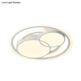 Modern Acrylic Led Snowman Ceiling Light In White For Study Room
