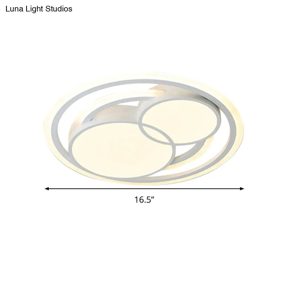 Modern Acrylic Led Snowman Ceiling Light In White For Study Room