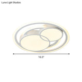 Modern Acrylic Led Snowman Ceiling Light In White For Study Room