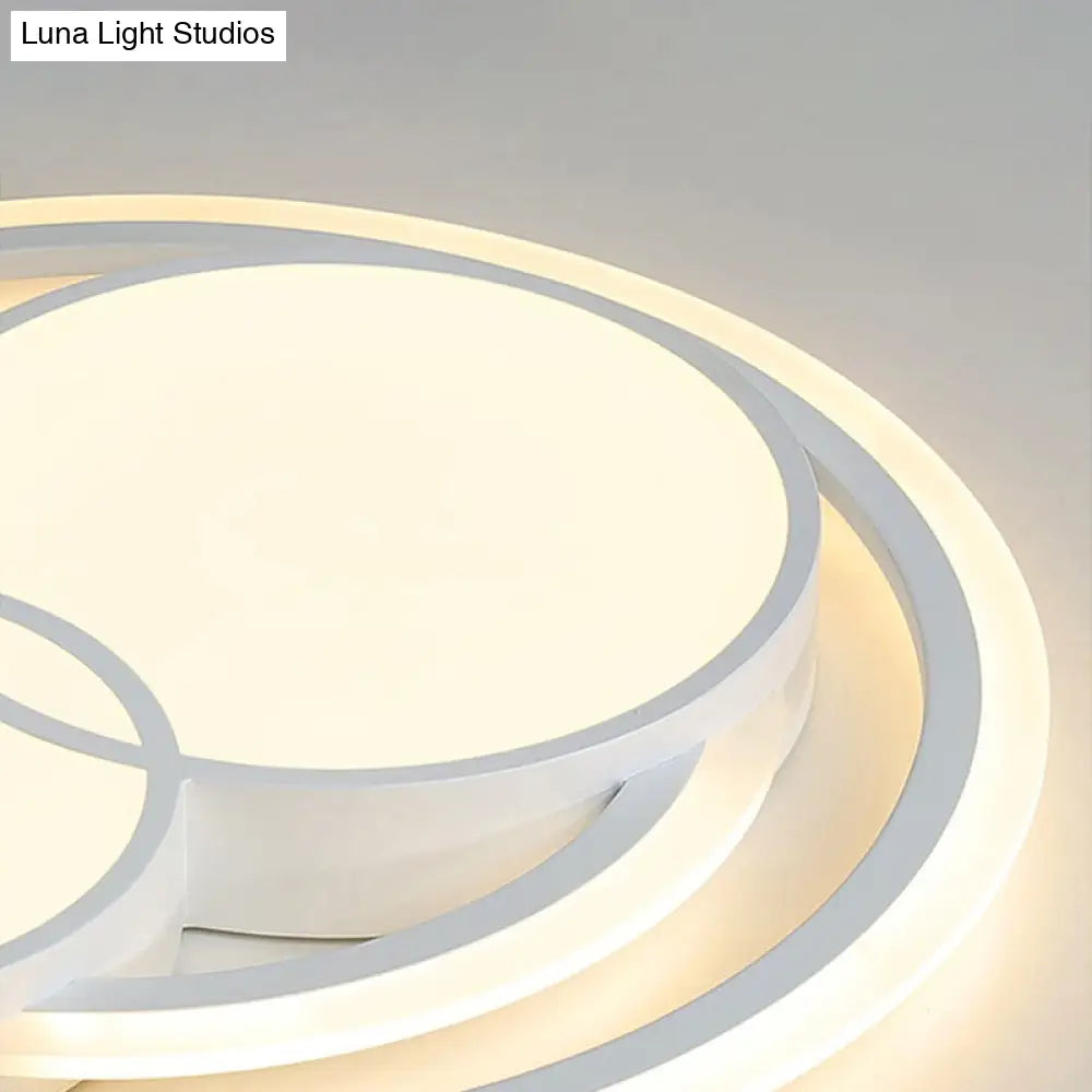 Modern Acrylic Led Snowman Ceiling Light In White For Study Room
