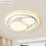 Modern Acrylic Led Snowman Ceiling Light In White For Study Room