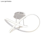 Modern Acrylic Led Twist Ceiling Mount Fixture - 19.5’/23.5’ Semi Flush Warm/White Light