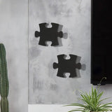 Modern Acrylic Led Wall Sconce - Black/White Jigsaw Design Warm/White Light Living Room Black / Warm
