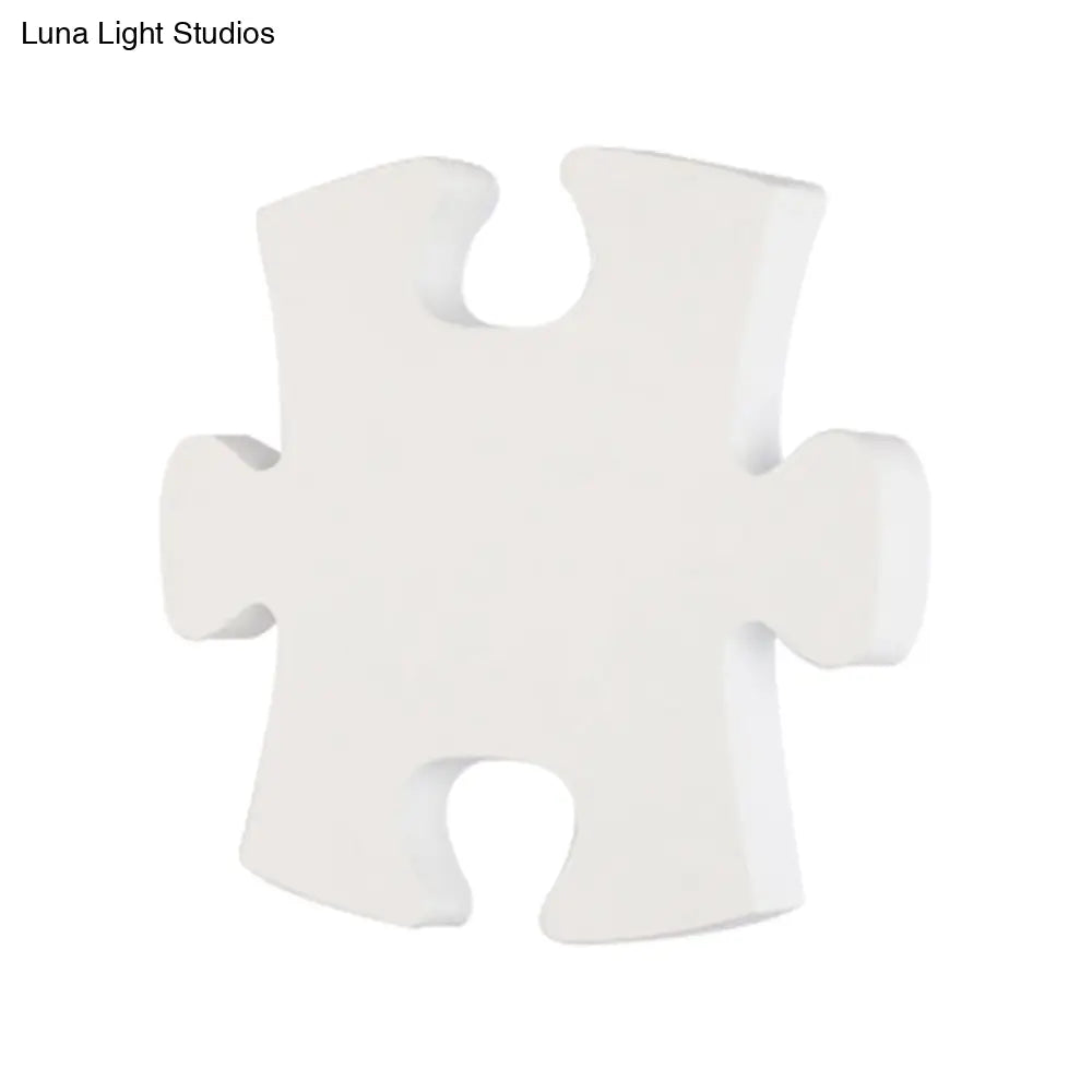 Modern Acrylic Led Wall Sconce - Black/White Jigsaw Design Warm/White Light Living Room