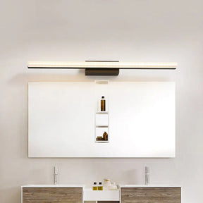 Modern Acrylic Linear Vanity Wall Sconce - Led Lighting Fixture In Black With Warm/White Light /