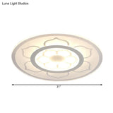 Modern Acrylic Lotus Flush Mount Lamp - Led Ceiling Light (8’/16.5’/20.5’) In Warm Or White