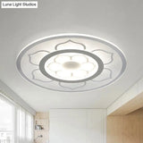 Modern Acrylic Lotus Flush Mount Lamp - Led Ceiling Light (8’/16.5’/20.5’) In Warm Or White