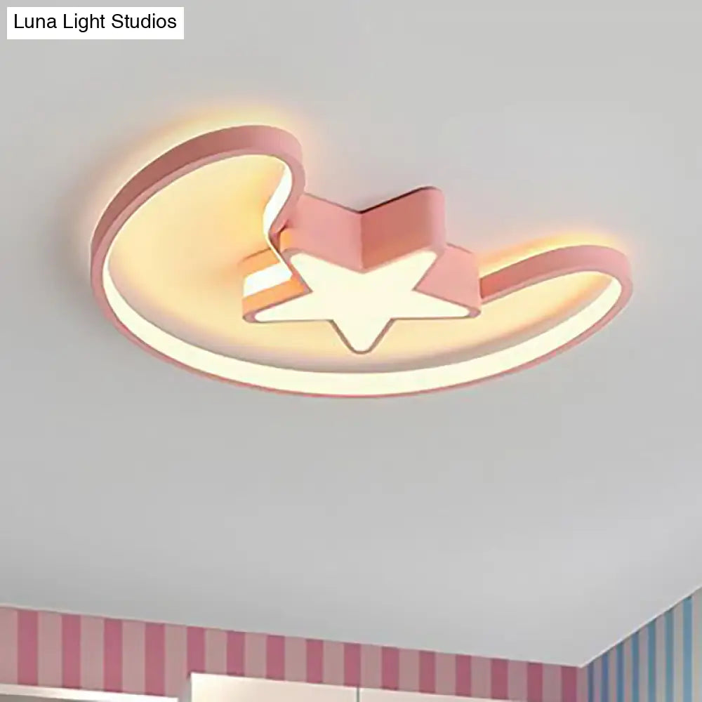 Modern Acrylic Moon And Star Ceiling Light - Stylish Living Room Flush Mount