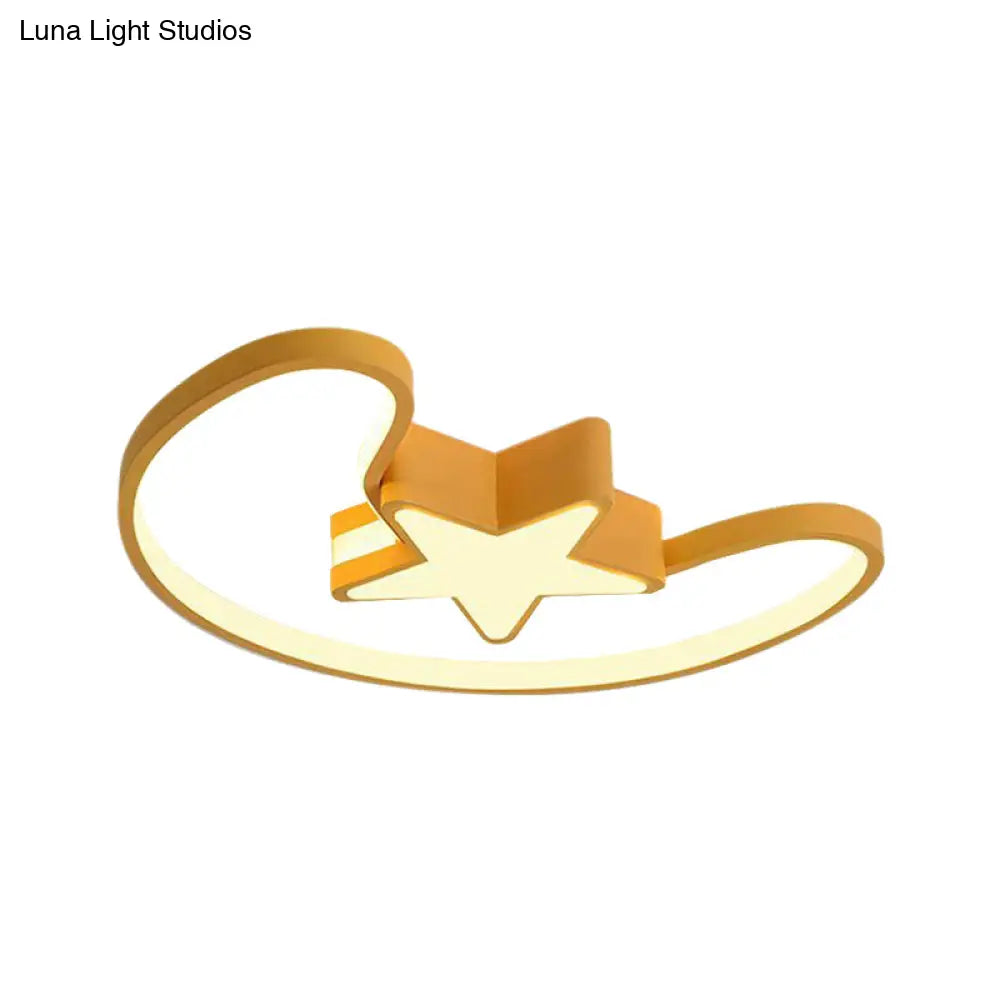Modern Acrylic Moon And Star Ceiling Light - Stylish Living Room Flush Mount
