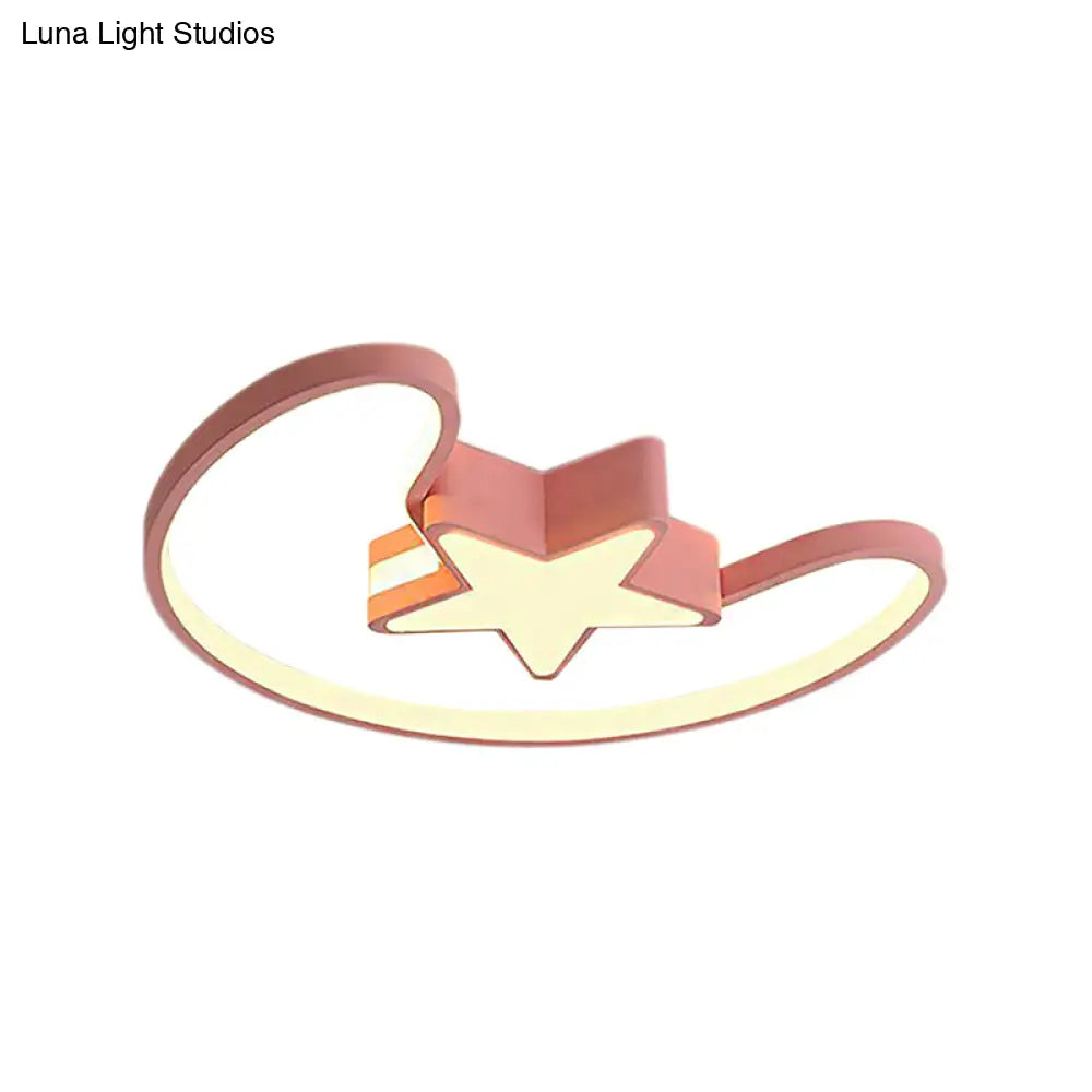 Modern Acrylic Moon And Star Ceiling Light - Stylish Living Room Flush Mount