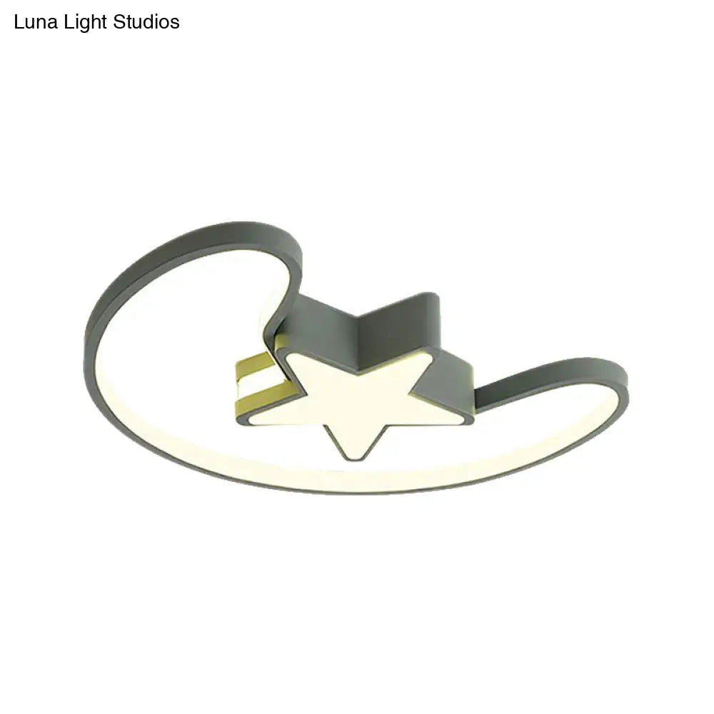 Modern Acrylic Moon And Star Ceiling Light - Stylish Living Room Flush Mount