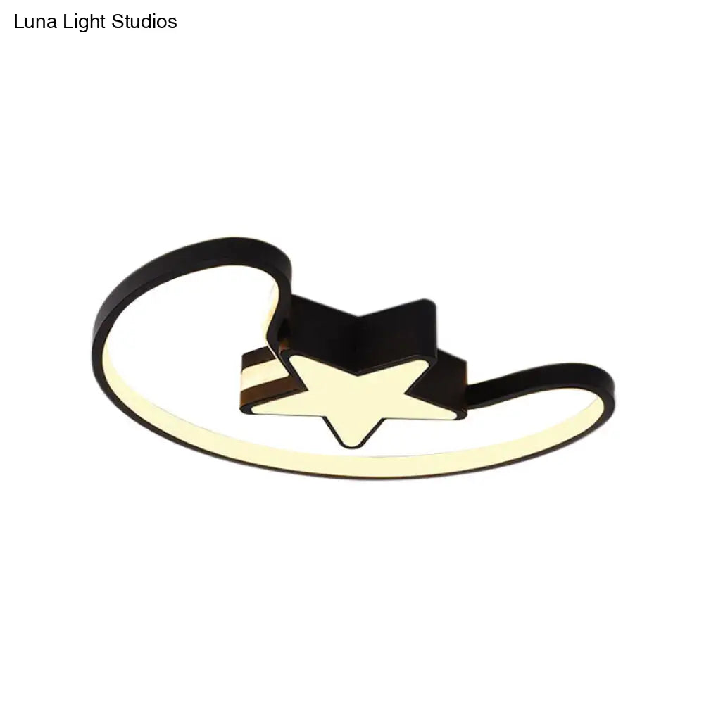 Modern Acrylic Moon And Star Ceiling Light - Stylish Living Room Flush Mount