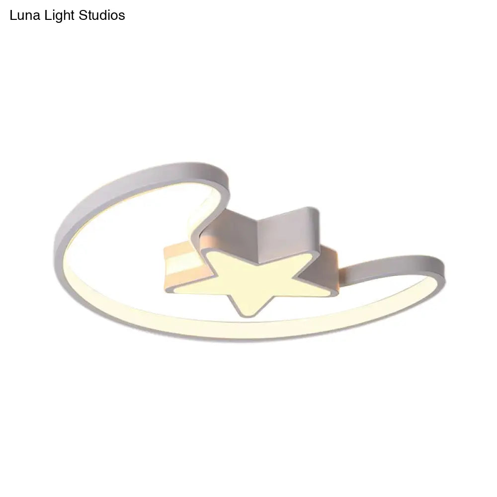 Modern Acrylic Moon And Star Ceiling Light - Stylish Living Room Flush Mount