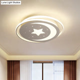 Modern Acrylic Moon And Stars Led Flush Mount Ceiling Light With White/Warm - 16’/19.5’ Width