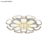 Modern Acrylic Petal Flush Mount Led Ceiling Light - 20.5’/27’ W Warm/White Round Design White