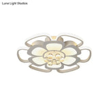 Modern Acrylic Petal Flush Mount Led Ceiling Light - 20.5’/27’ W Warm/White Round Design White