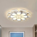 Modern Acrylic Petal Flush Mount Led Ceiling Light - 20.5’/27’ W Warm/White Round Design White