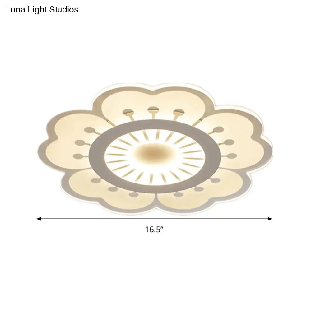 Modern Acrylic Petal Led Ceiling Light: Elegant Flush Mount For Girls’ Bedroom