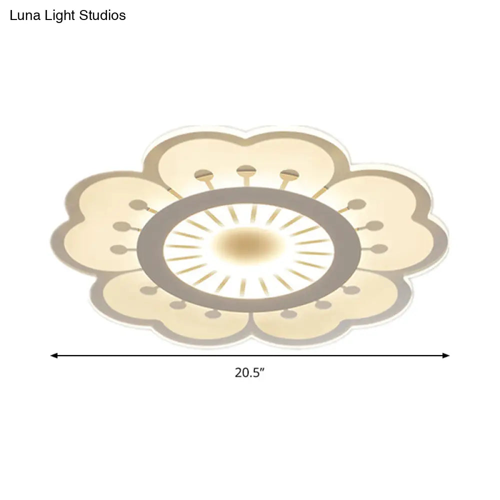 Modern Acrylic Petal Led Ceiling Light: Elegant Flush Mount For Girls’ Bedroom