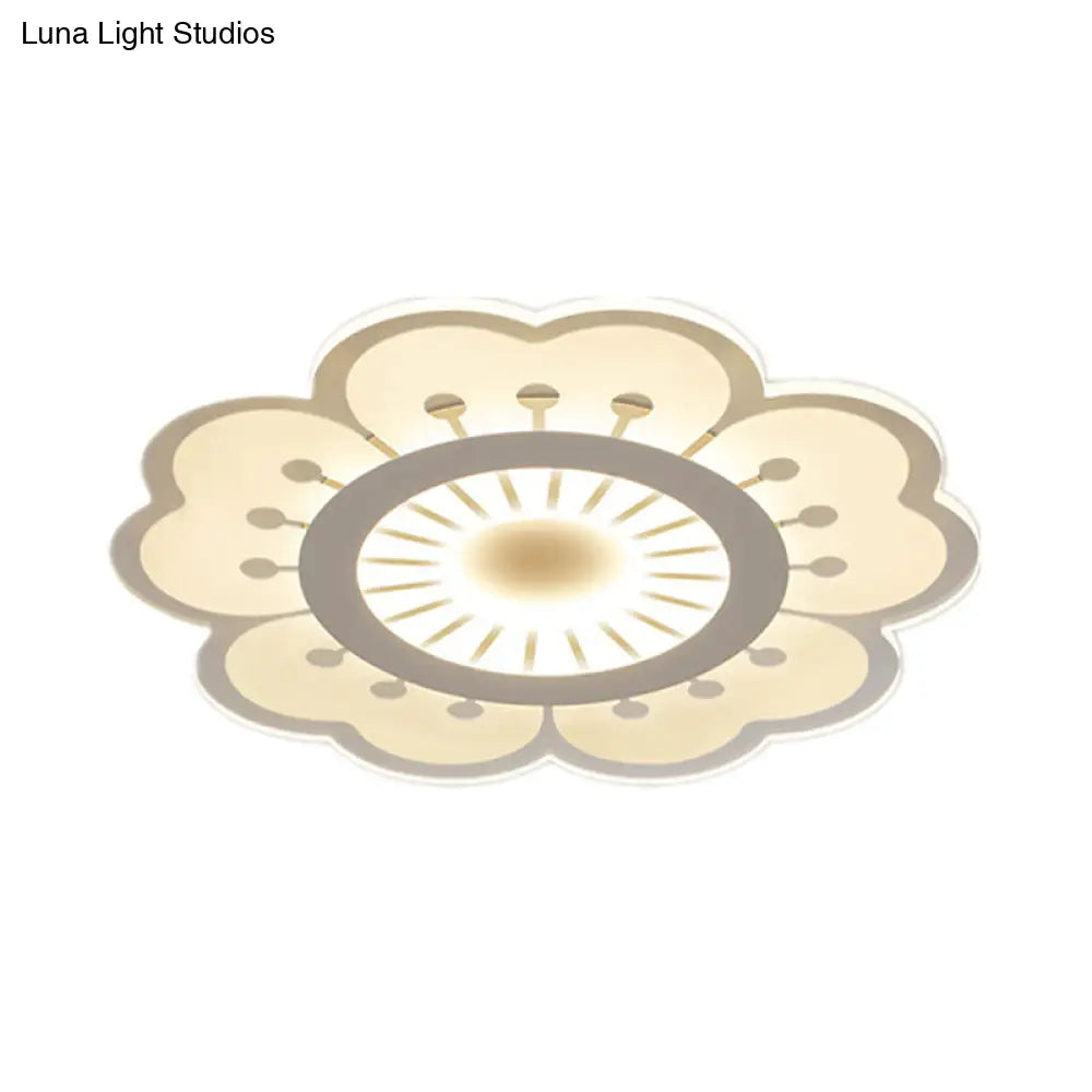 Modern Acrylic Petal Led Ceiling Light: Elegant Flush Mount For Girls’ Bedroom