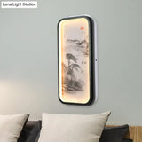 Modern Acrylic Pine Tree Led Wall Light In Black For Guest Room Décor