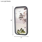 Modern Acrylic Pine Tree Led Wall Light In Black For Guest Room Décor