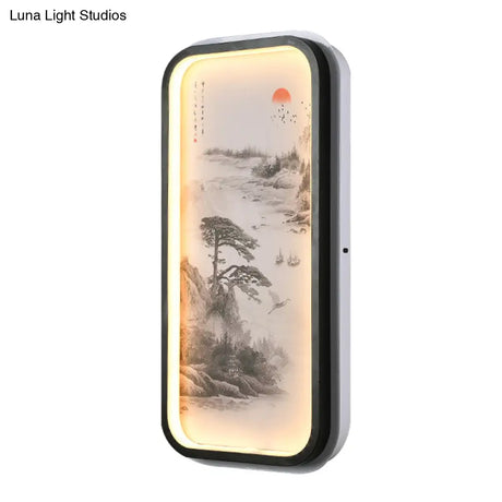 Modern Acrylic Pine Tree Led Wall Light In Black For Guest Room Décor