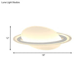 Modern Acrylic Planet Led Flush Light Fixture - 12’/18’ Long Warm/White Lighting For Living Room