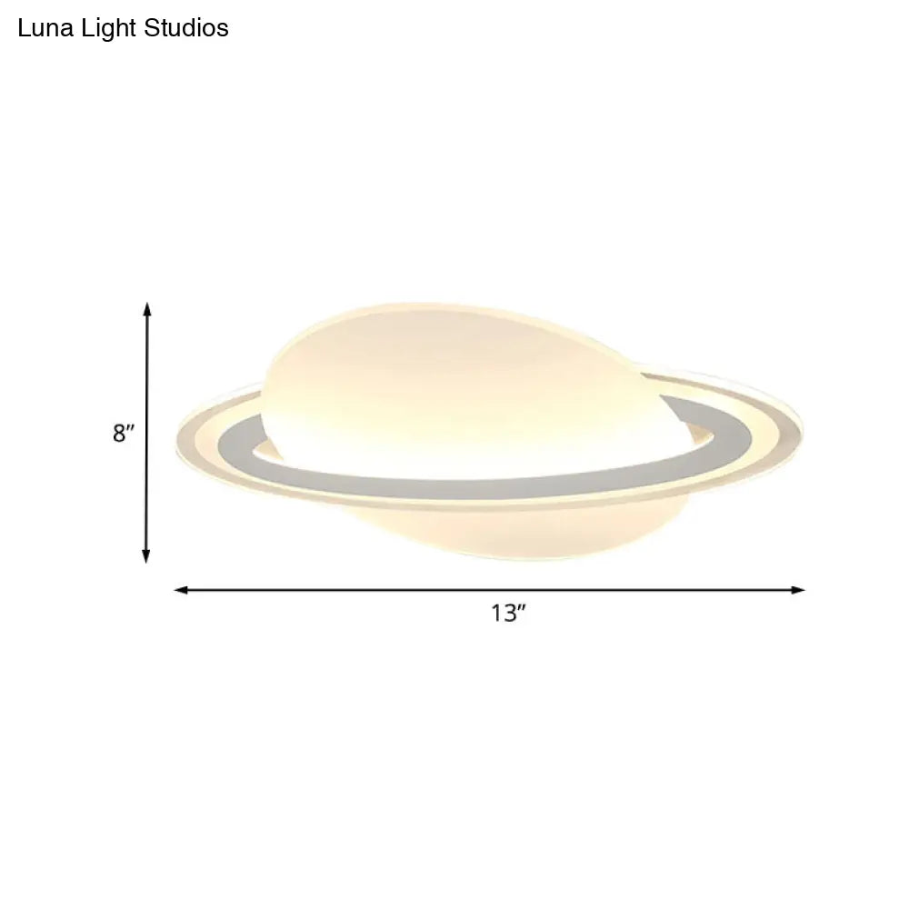 Modern Acrylic Planet Led Flush Light Fixture - 12’/18’ Long Warm/White Lighting For Living Room