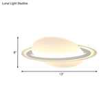 Modern Acrylic Planet Led Flush Light Fixture - 12’/18’ Long Warm/White Lighting For Living Room