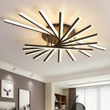 Modern Acrylic Radial Semi Flush Led Ceiling Light For Living Room