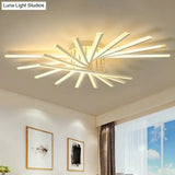 Modern Acrylic Radial Semi Flush Led Ceiling Light For Living Room