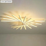 Modern Acrylic Radial Semi Flush Led Ceiling Light For Living Room 9 / White Warm
