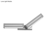 Modern Acrylic Rectangle Wall Mounted Light For Bedroom - Black/White Sconce