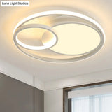 Modern Acrylic Ring Flushmount Led Ceiling Light In Gray/White/Black With Warm/White/3 Color