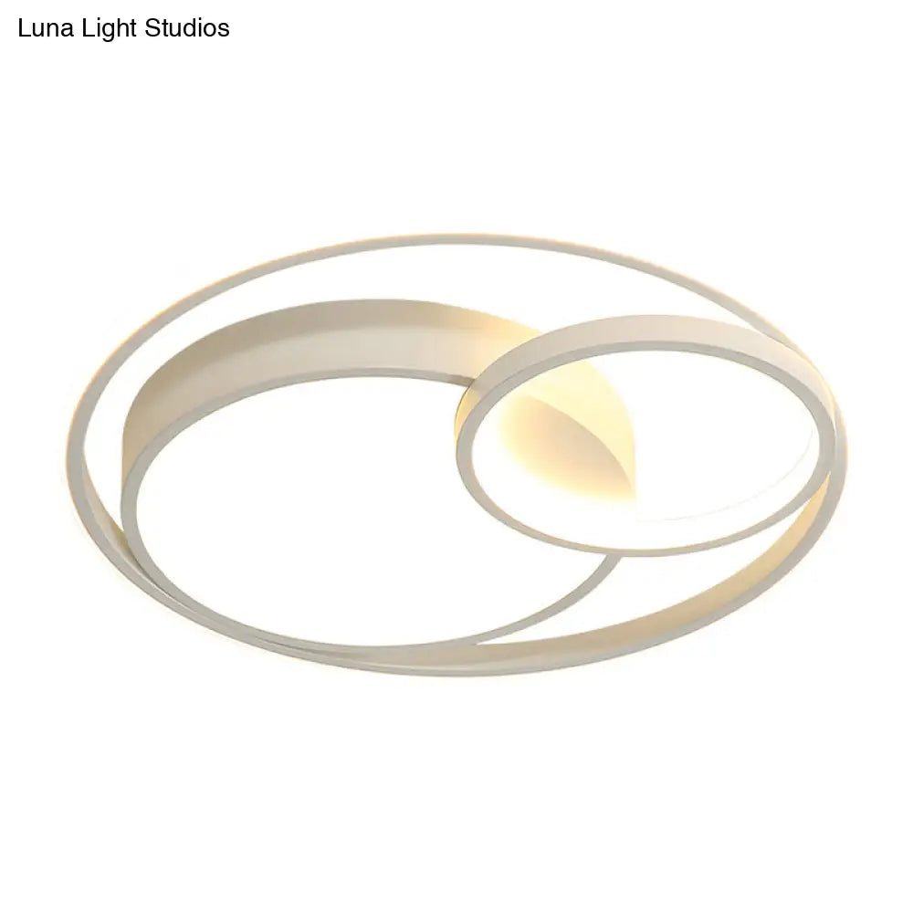Modern Acrylic Ring Flushmount Led Ceiling Light In Gray/White/Black With Warm/White/3 Color
