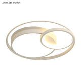 Modern Acrylic Ring Flushmount Led Ceiling Light In Gray/White/Black With Warm/White/3 Color