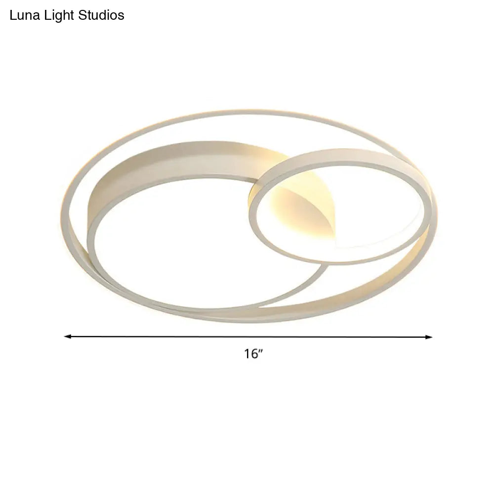 Modern Acrylic Ring Flushmount Led Ceiling Light In Gray/White/Black With Warm/White/3 Color