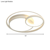 Modern Acrylic Ring Flushmount Led Ceiling Light In Gray/White/Black With Warm/White/3 Color