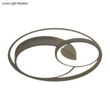 Modern Acrylic Ring Flushmount Led Ceiling Light In Gray/White/Black With Warm/White/3 Color